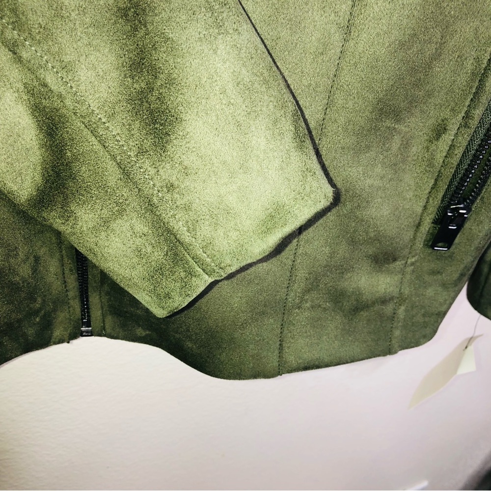 NWT Marc New York Olive Suede Front Zip Jacket, Size M - Picture 4 of 7